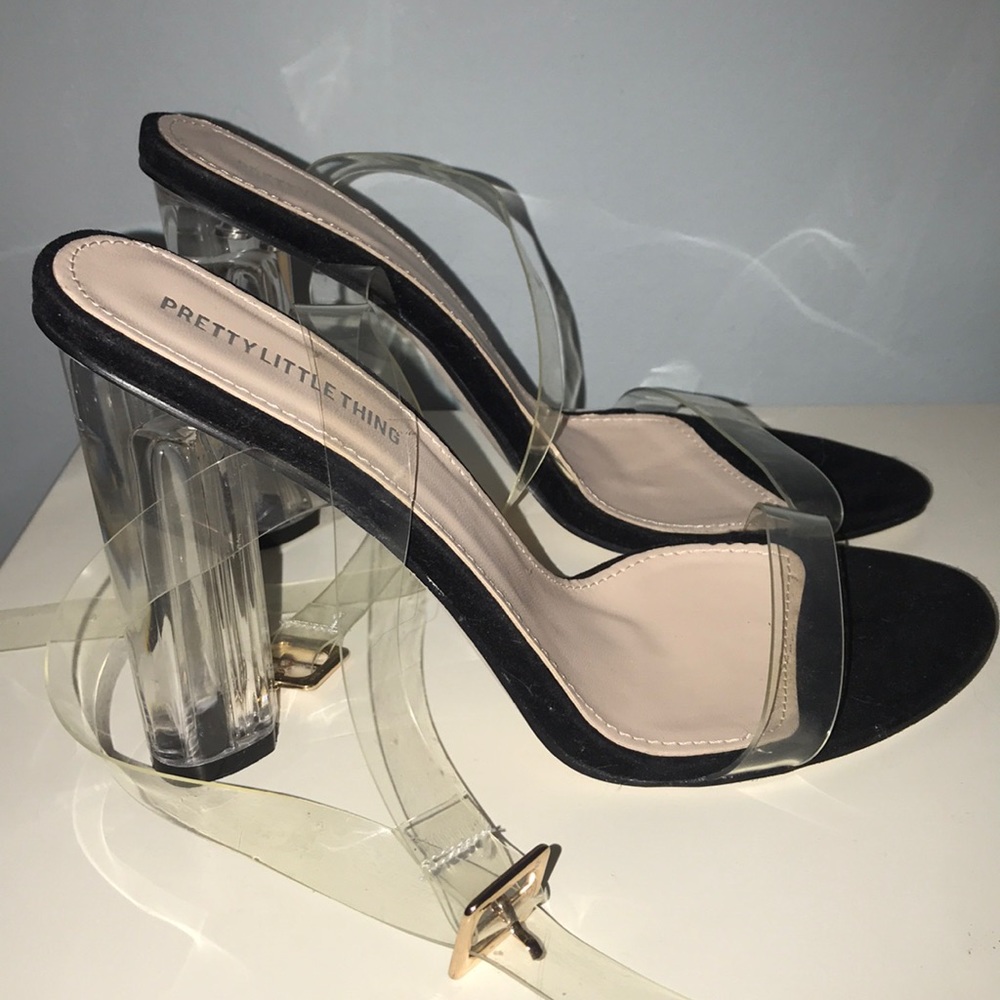 Black clear heels